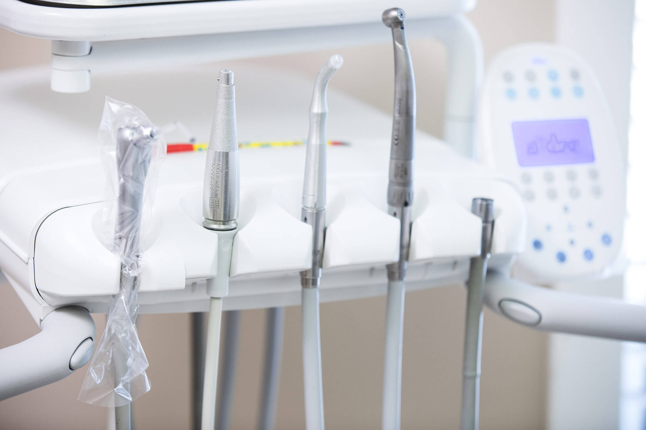 Dental tools sitting in their holders