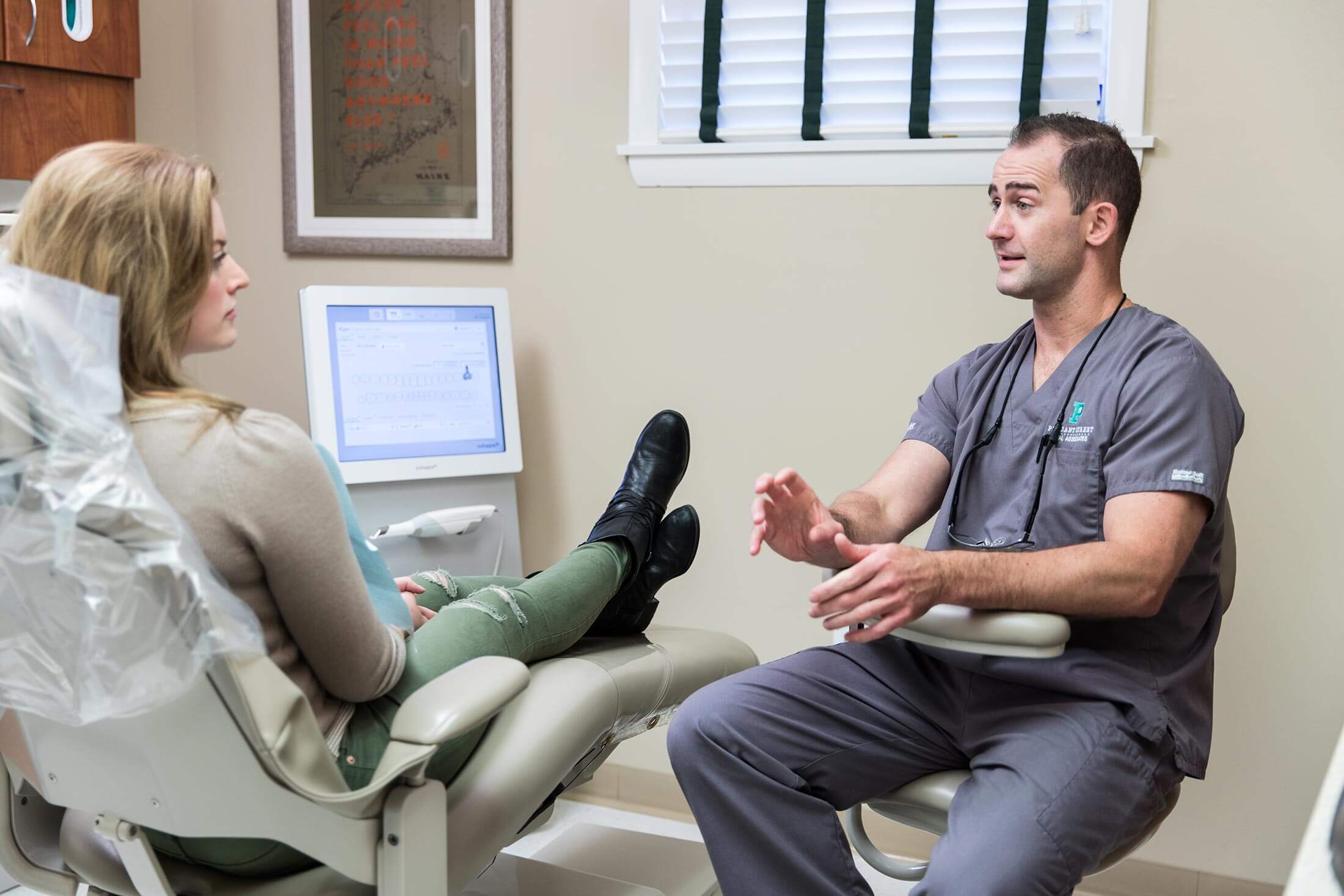 Pleasant Street Dental, Dr James Moshier with patient